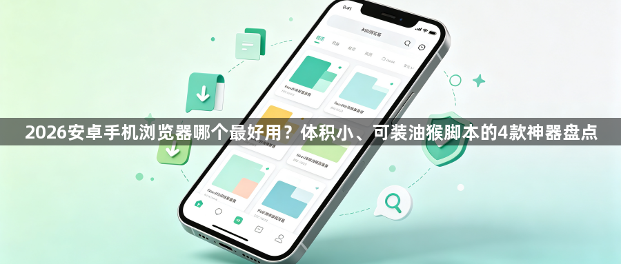 2026安卓手机浏览器哪个最好用？体积小、可装油猴脚本的4款神器盘点1