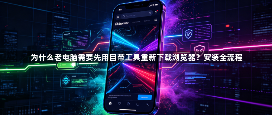 为什么老电脑需要先用自带工具重新下载浏览器？安装全流程1