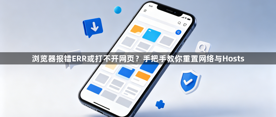 浏览器报错ERR或打不开网页？手把手教你重置网络与Hosts1