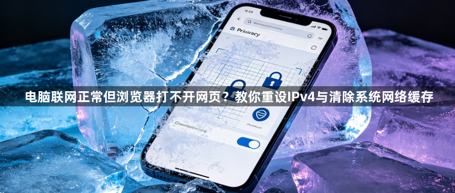 电脑联网正常但浏览器打不开网页？教你重设IPv4与清除系统网络缓存1