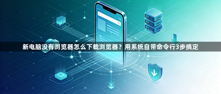 新电脑没有浏览器怎么下载浏览器？用系统自带命令行3步搞定1