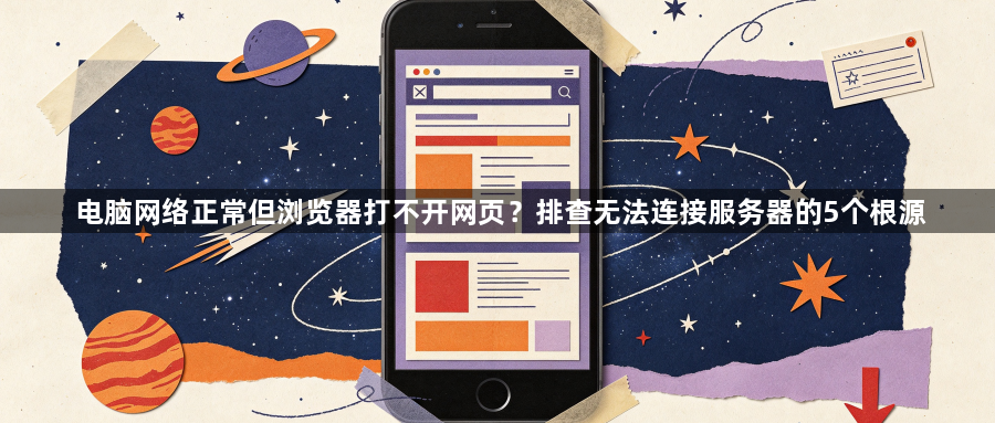 电脑网络正常但浏览器打不开网页？排查无法连接服务器的5个根源1